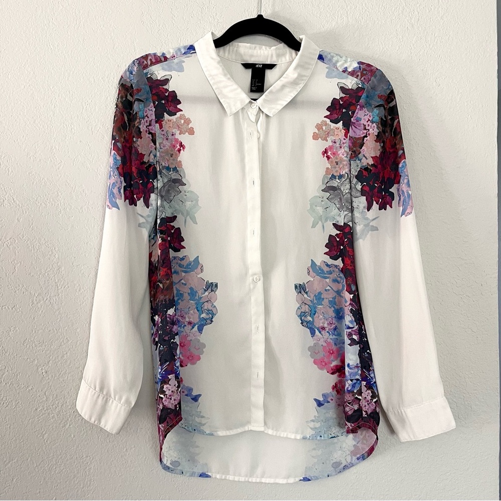 H&M Floral Print Button Down Shirt